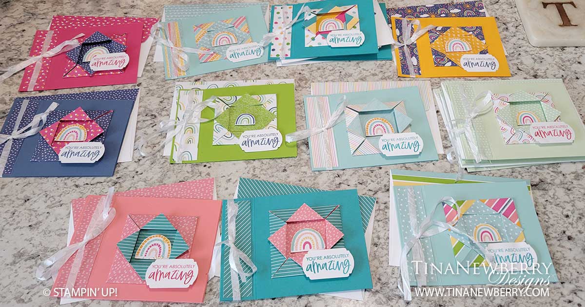 Sunshine & Rainbows Square Origami Book Binding Card