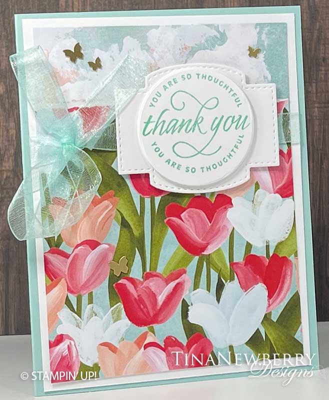 Sweet Thank You Card with Flowering Tulips