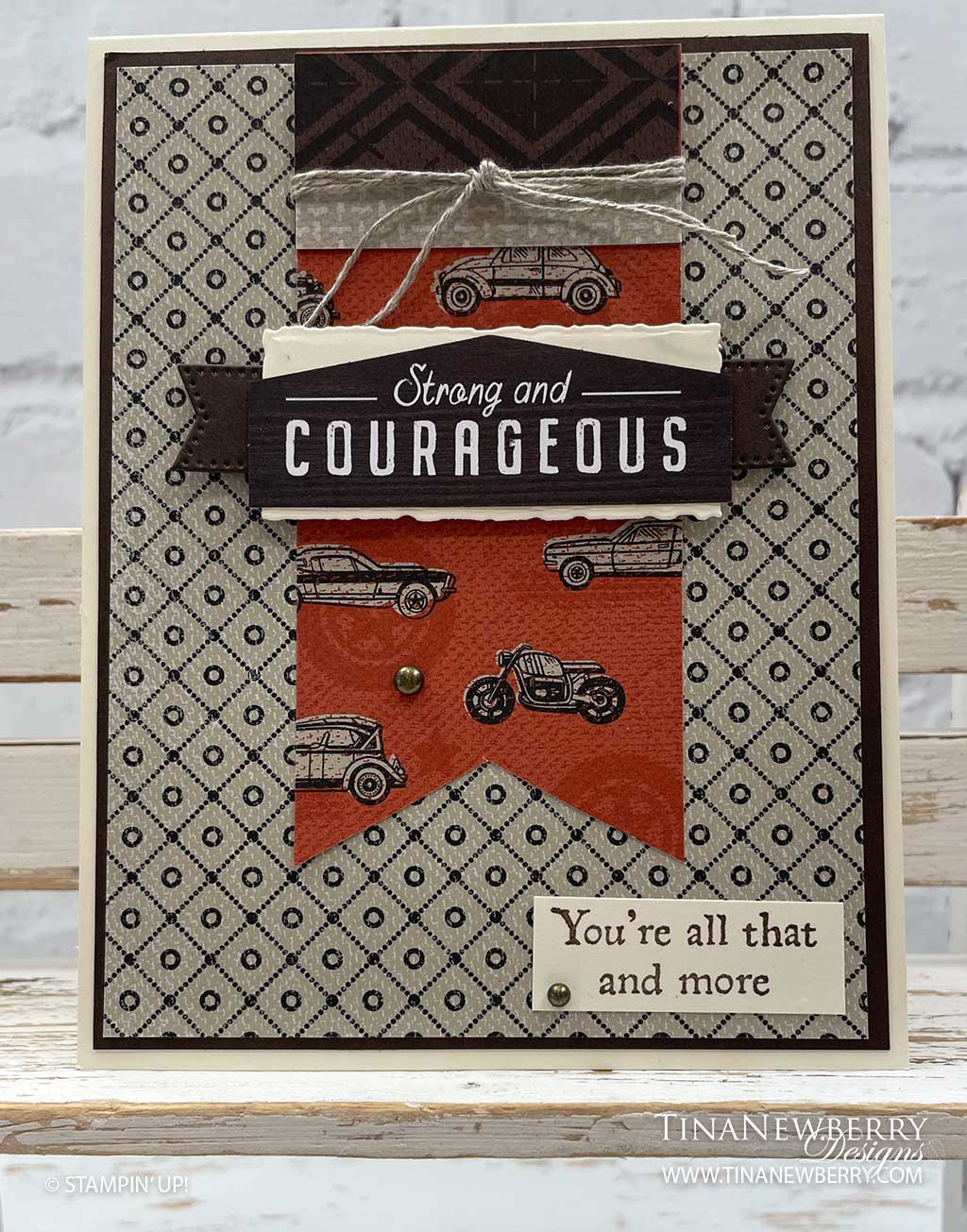 Strong & Courageous Masculine Card