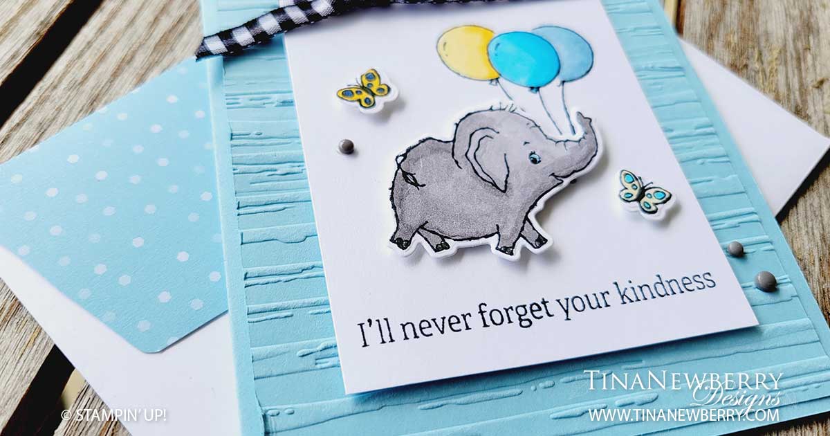 I'll Never Forget Your Kindness Cheery Elephant Greeting Card