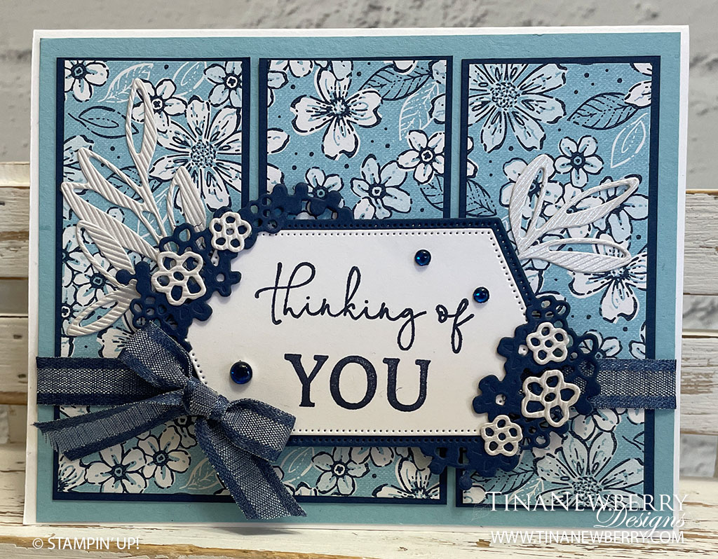 Navy and Light Blue Thinking of You Card