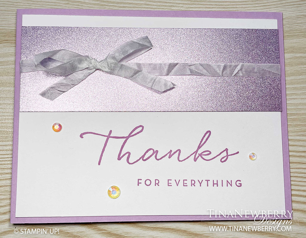 Handmade Shimmery Thank You Card